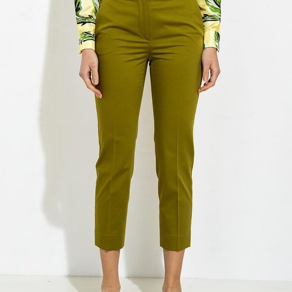 MaxMara - Olive Green Long Satin Trouser - BNWT - SZ 12 - Picture 9 of 9